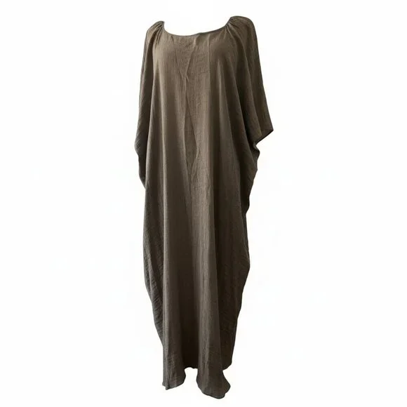 European Linen-Blend Caftan Maxi Dress | Greece Boutique - Picture 6 of 6